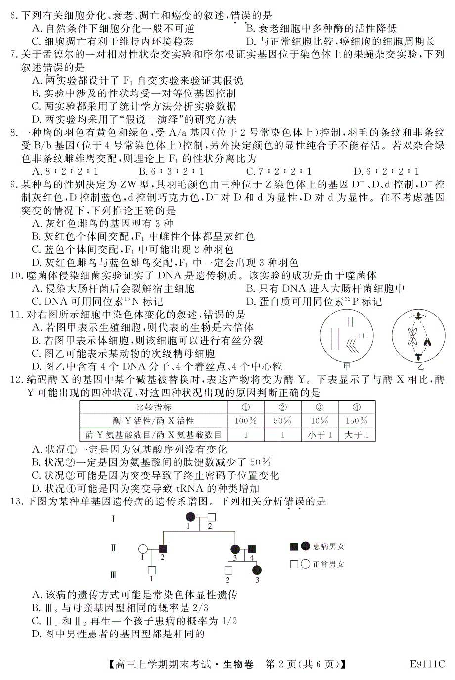 黑龙江齐齐哈尔普通高中联谊校高三生物期末考试PDF.pdf_第2页