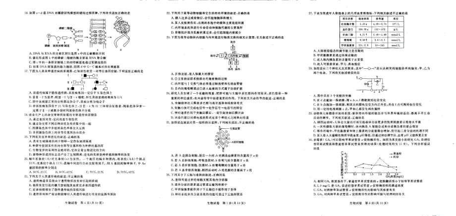 河北省沧州市普通高中2019年12月高三生物12月教学质量监测试题（PDF）.pdf_第2页