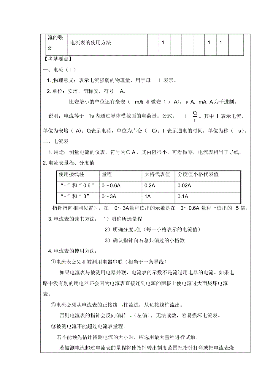 湖北省天门市蒋湖中学九年级物理全册15.4电流的测量学习笔记(无答案)(新版)新人教版.pdf_第3页