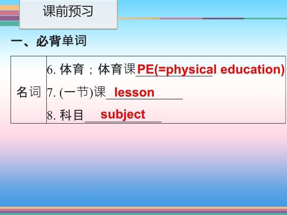 七年级英语上册Module5MyschooldayUnit1Ilovehistory同步习题课件（新版）外研版_第5页