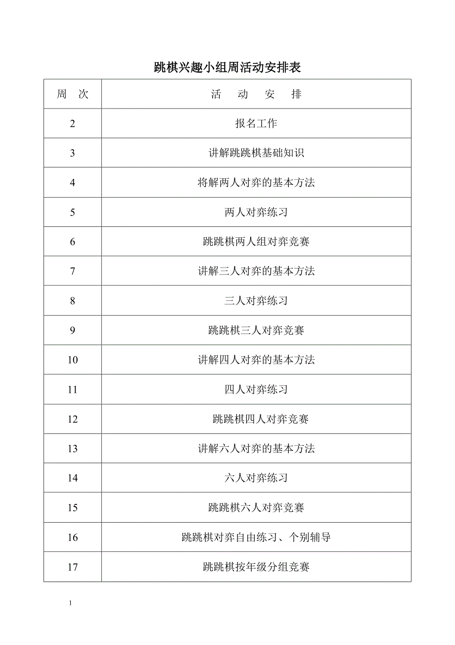 跳棋兴趣小组活动教案12讲解材料_第1页