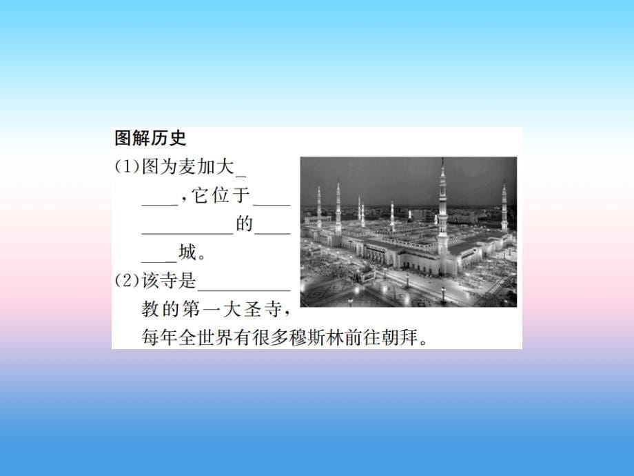 九年级历史上册第4单元封建时代的亚洲国家第12课阿拉伯帝国作业课件新人教版_第5页