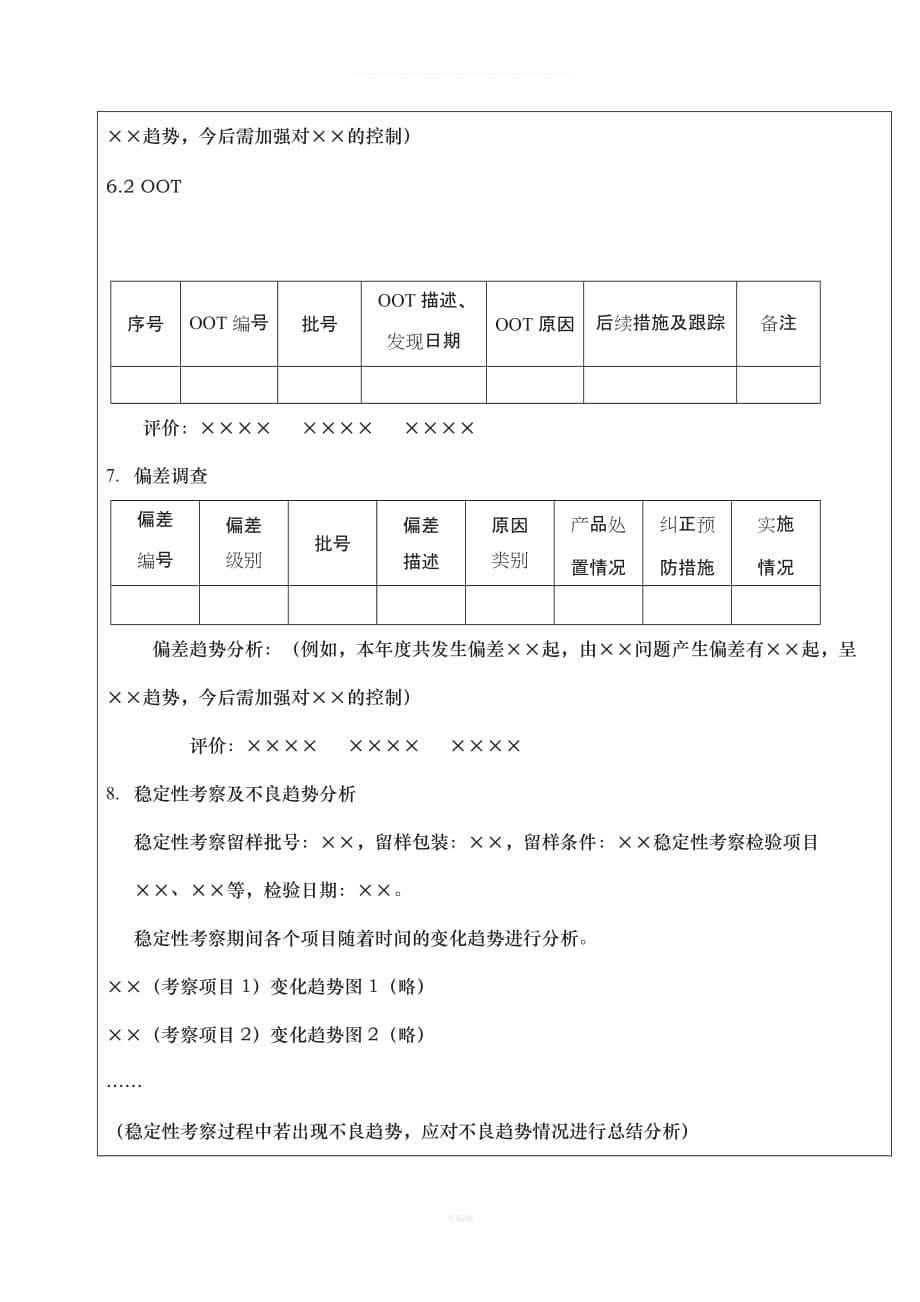 原料药产品度质量报告模板（整理版）_第5页