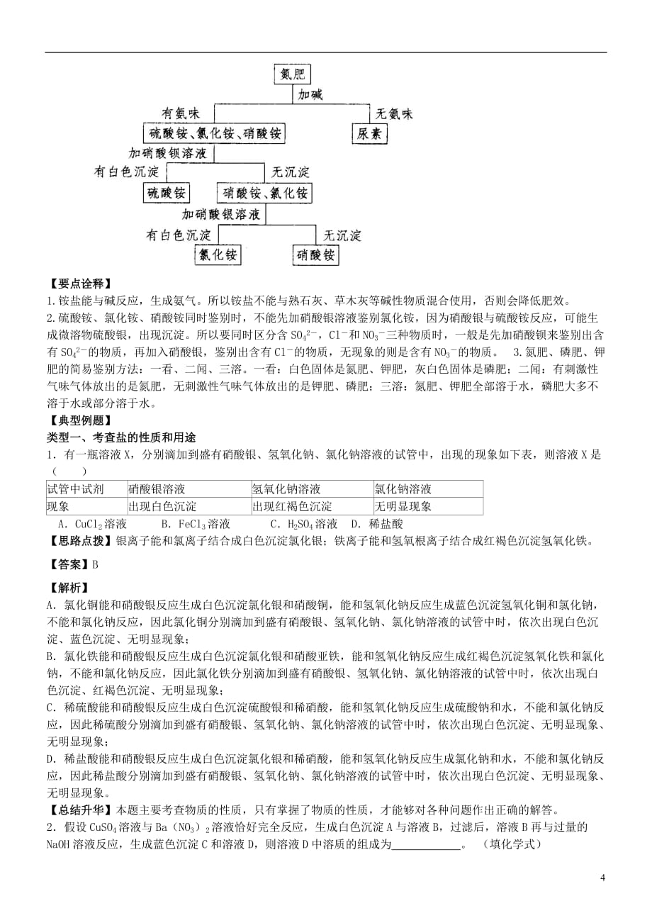 中考化学总复习《盐化学肥料》专题突破（含解析）_第4页