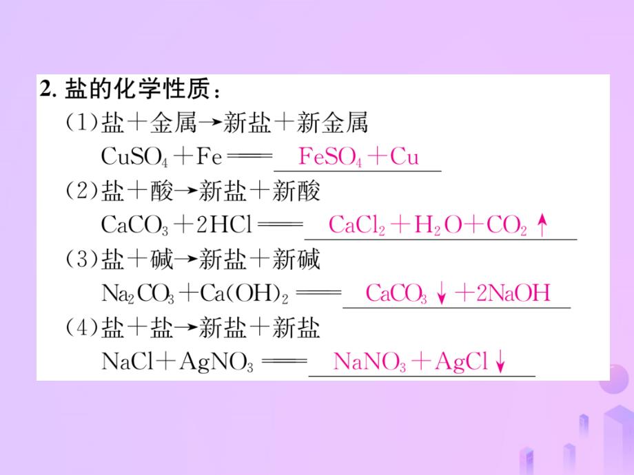 九年级化学下册第11单元盐化肥课题1生活中常见的盐第2课时复分解反应作业课件新版新人教版_第4页