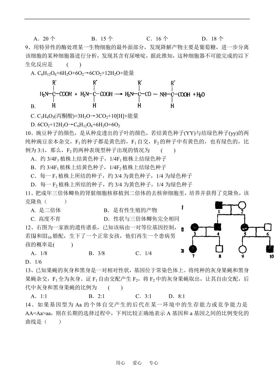 江西高安中学高二生物期中考试.doc_第2页