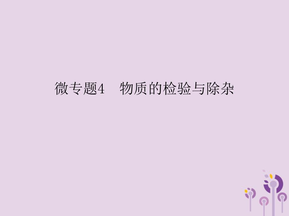 九年级化学下册第11单元盐化肥微专题4物质的检验与除杂课件（新版）新人教版_第1页