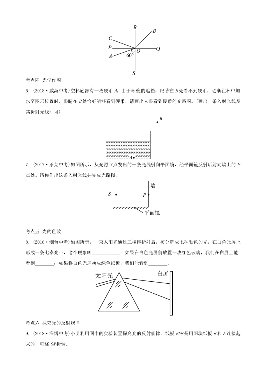 中考物理第三章光现象复习真题演练_第2页