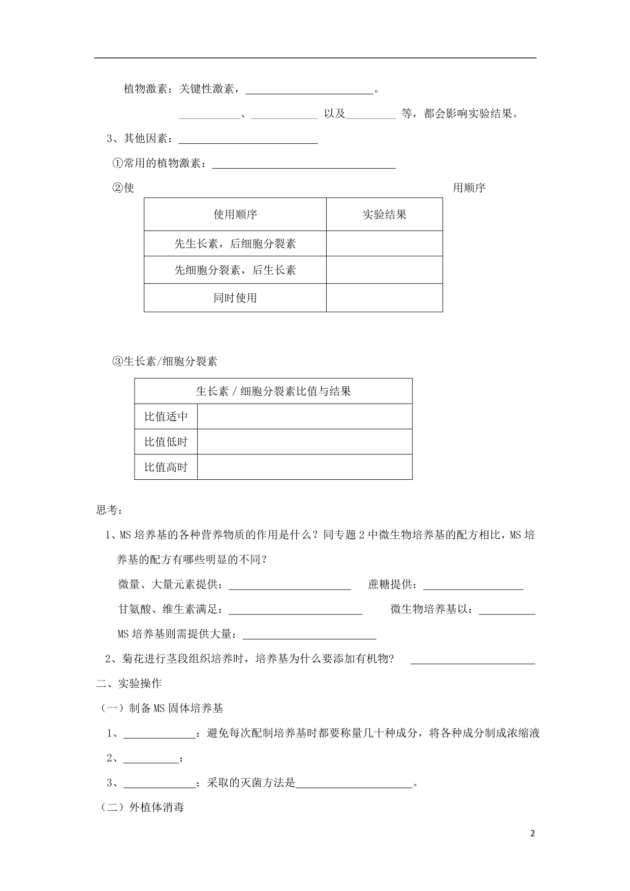 高中生物三植物组织培养导学案选修11.doc_第2页