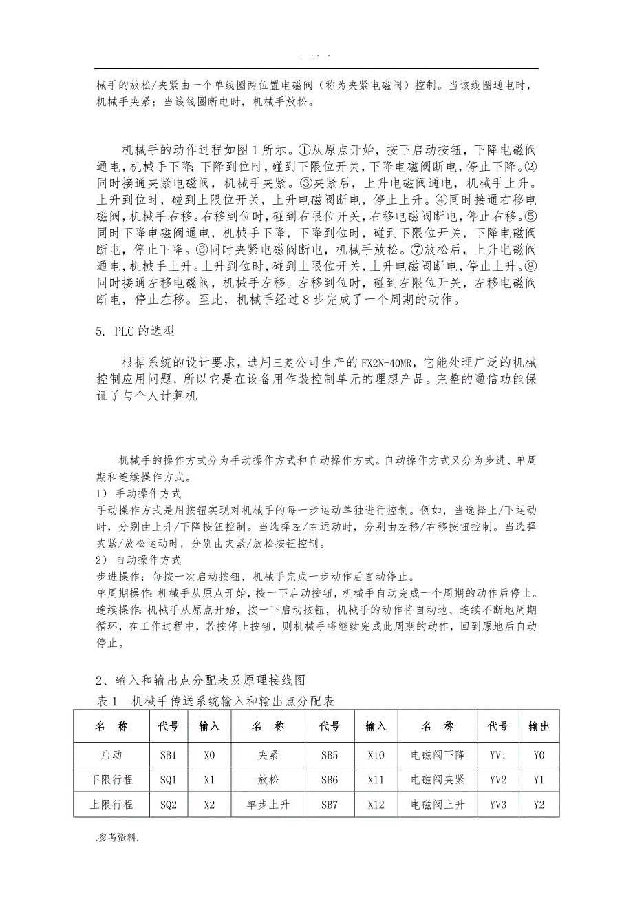 PLC控制机械手设计毕业论文_第2页