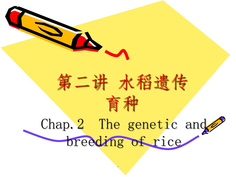 第二讲 水稻遗传育种ppt课件_第1页