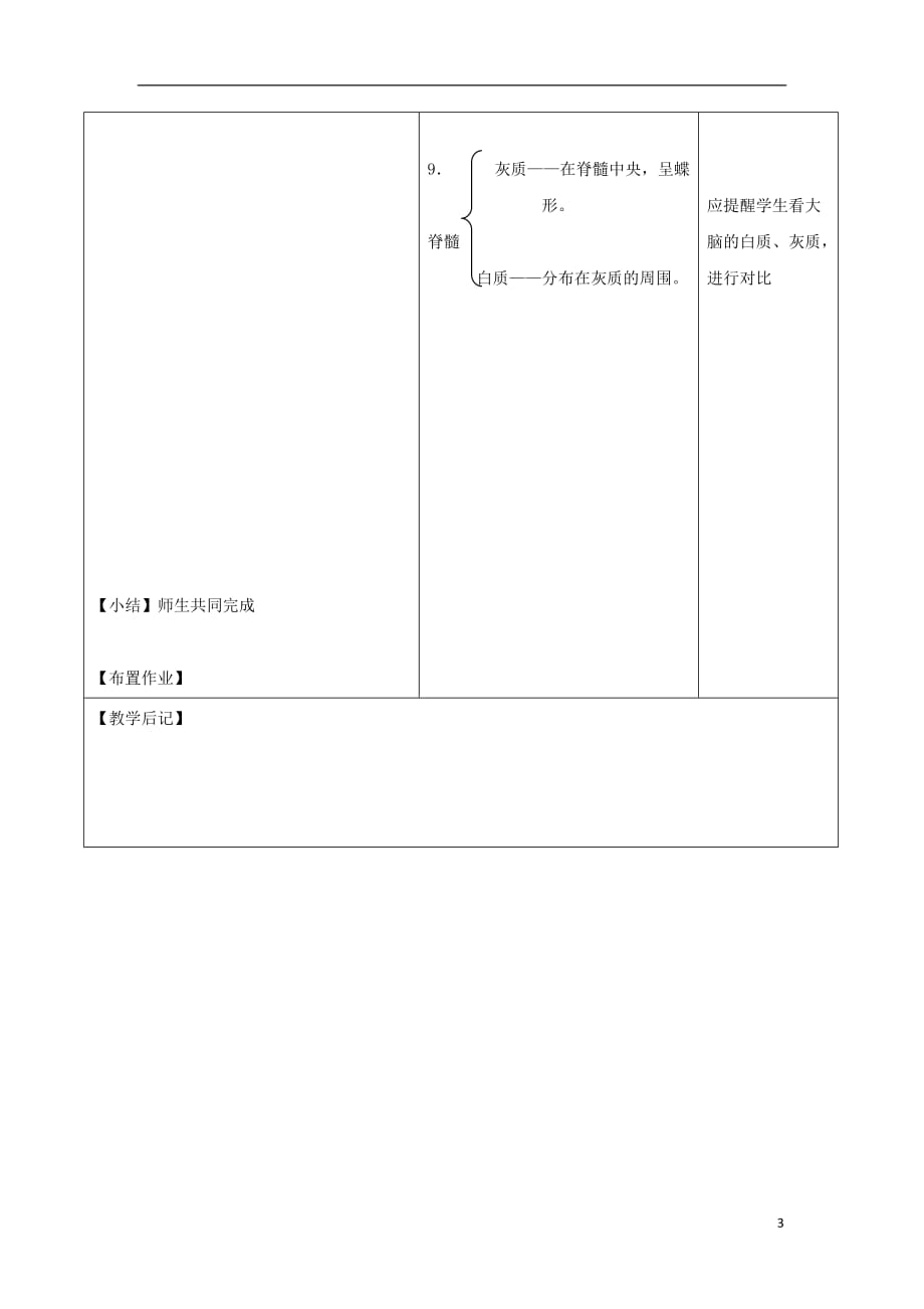 八年级生物上册6.16.1人体的神经调节第1课时教案新版苏科版_第3页