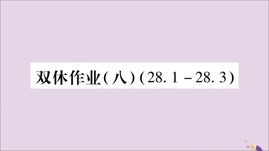 九年级数学下册双休作业（八）作业课件（新版）华东师大版_第1页