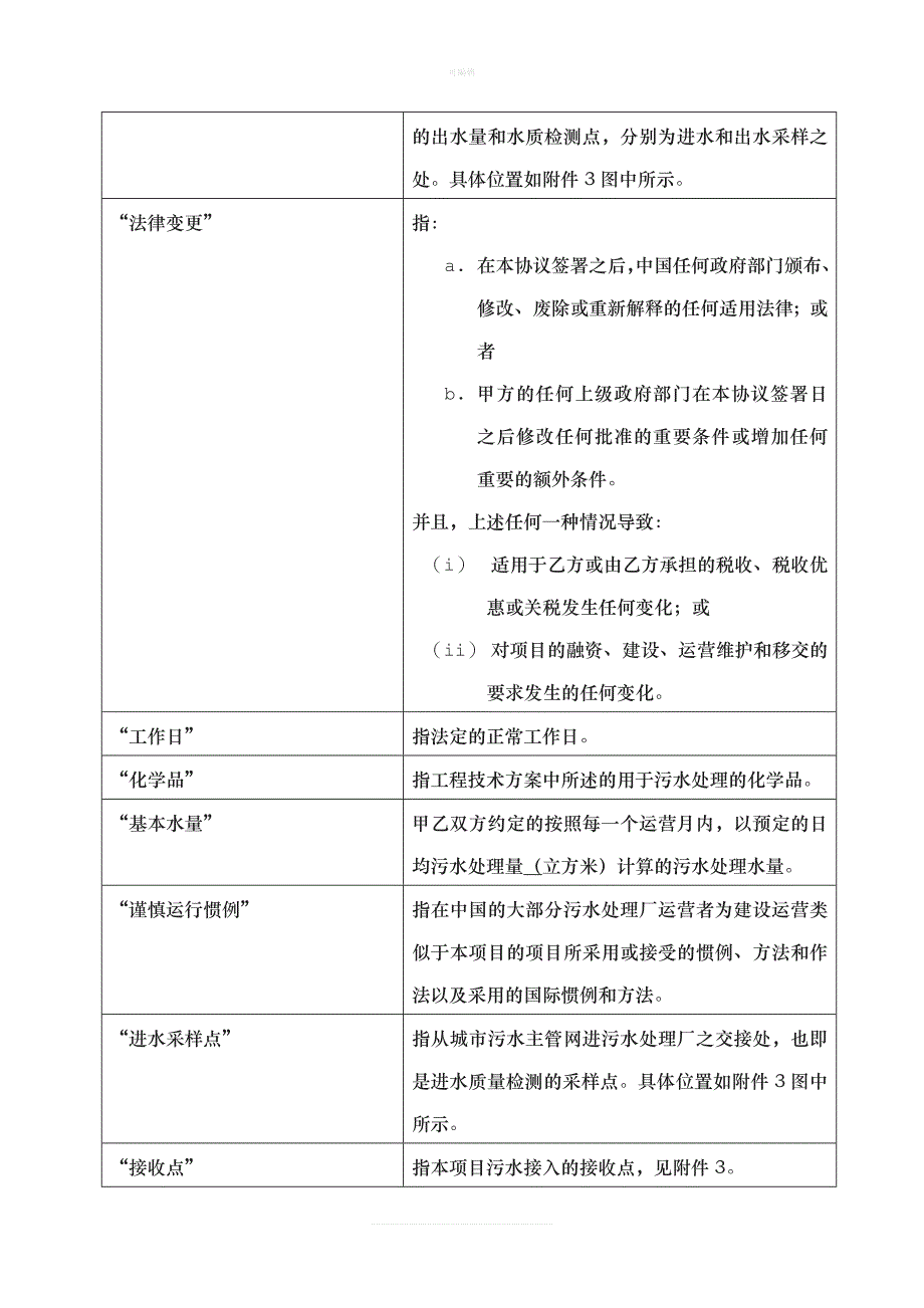 深圳BO污水处理厂经营协议范文新版_第3页