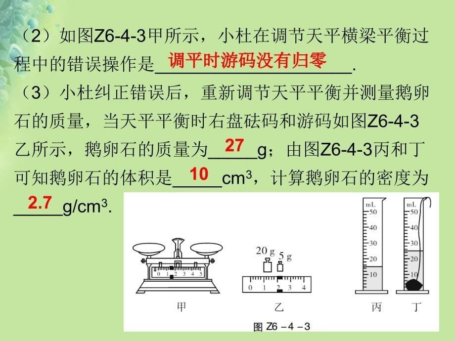 八年级物理上册期末复习第六章质量和密度考点二密度的测量习题课件新版新人教版_第5页