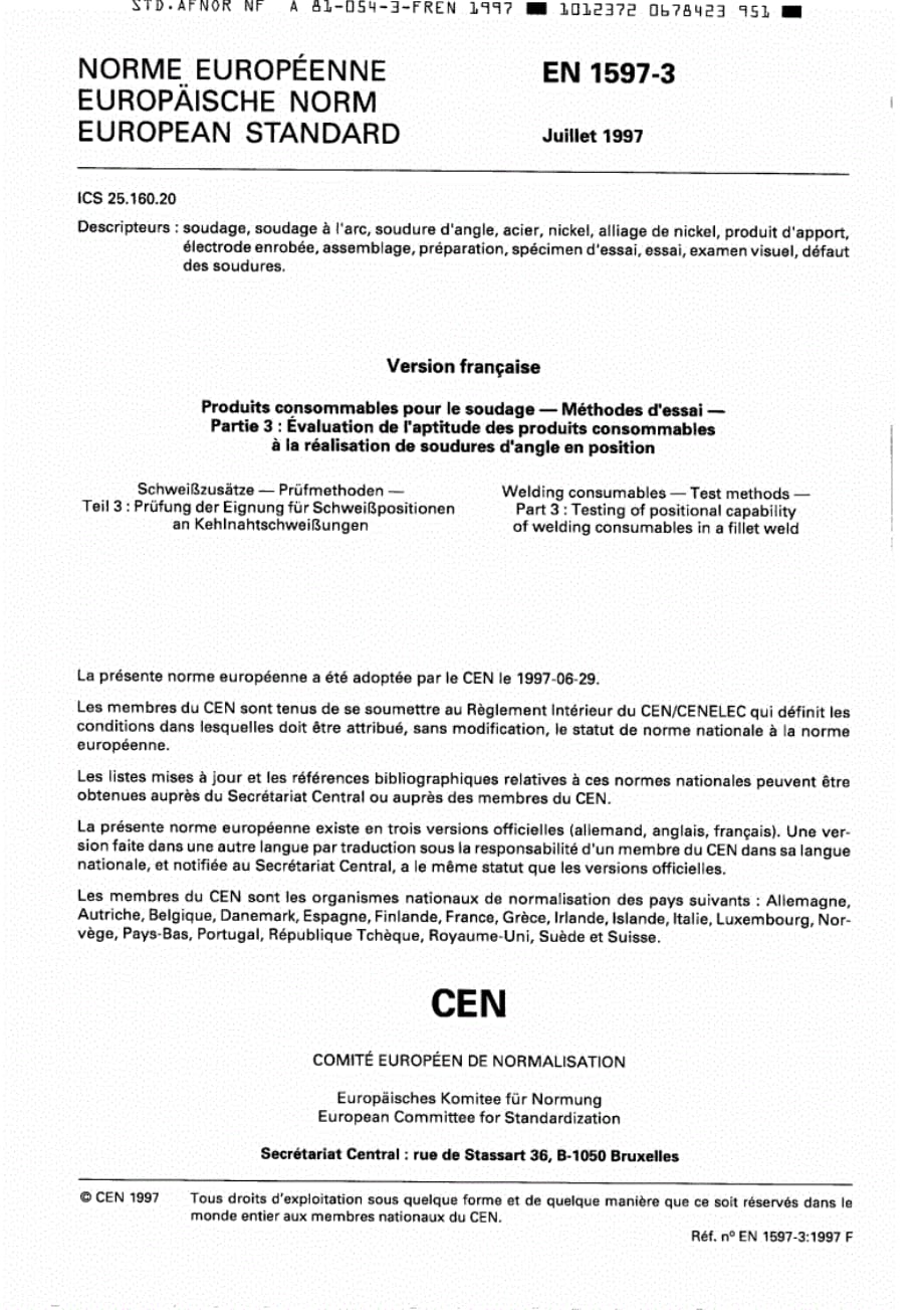 NFEN1597-3-1997焊接耗材试验方法第3部分(法文版).._第3页