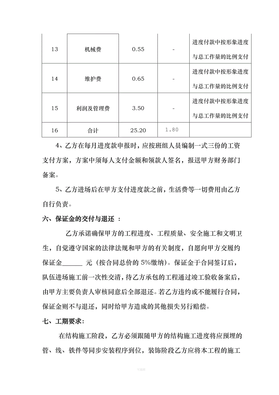 水电安装工程劳务承包合同Z（整理版）_第4页