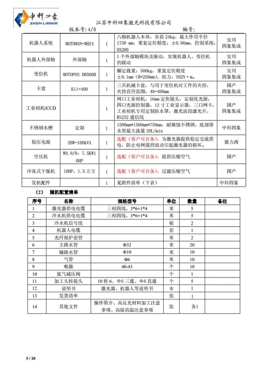 激光清洗加工系统技术方案..._第5页