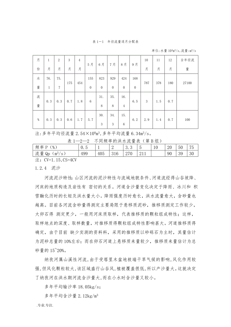 纳孜河流水利工程设计毕业论文_第4页