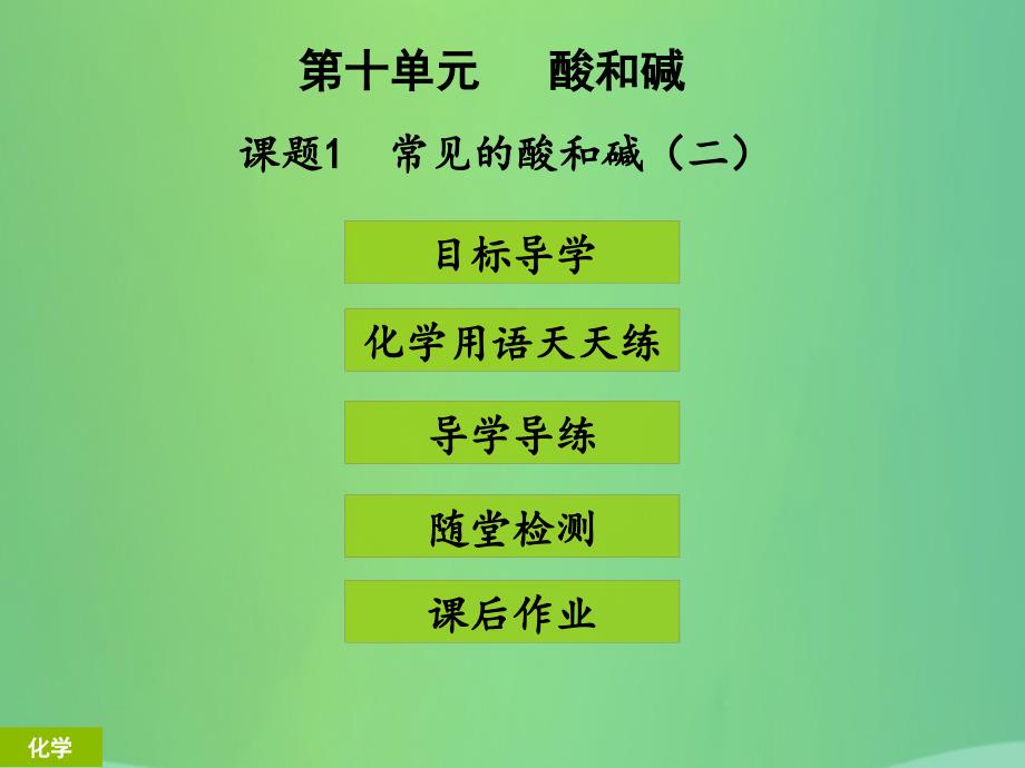 开学九年级化学下册第十单元酸和碱课题1常见的酸和碱2课堂导学+课后作业课件新版新人教版_第1页