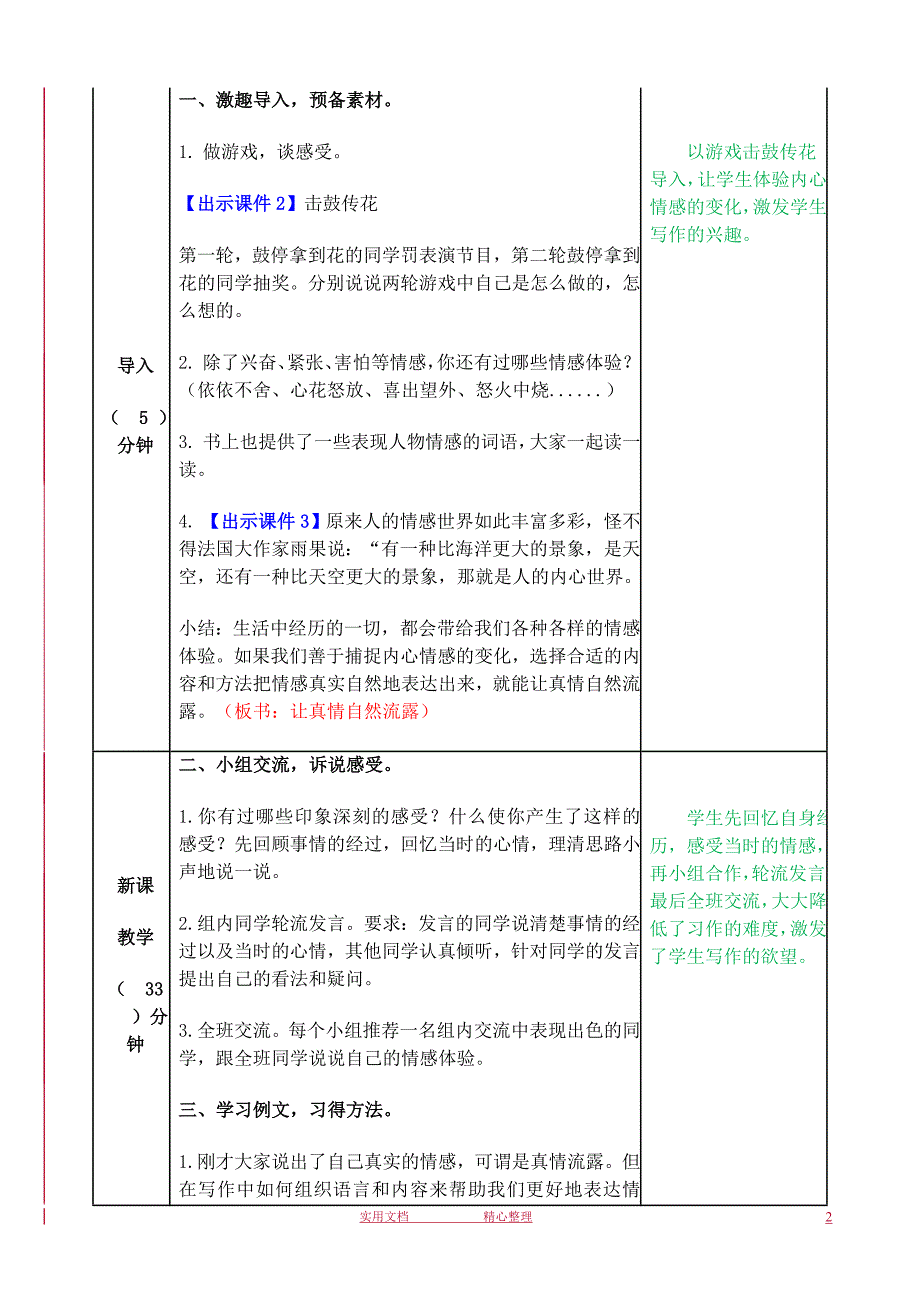 部编 6下 语文教案--习作：让真情自然流露教案_第2页