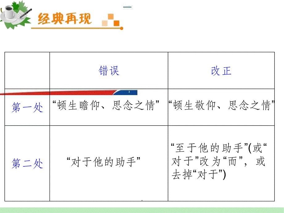 高考语文福建人教版学海导航新课标高中总复习(第1轮)：第9章第1节 辨析并修改病句ppt课件_第5页