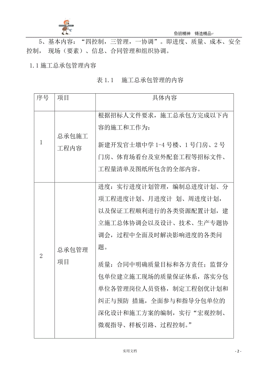 实用-工程-方案--对总承包管理的认识以及对专业分包工程的配合、协调、管理、服务方案 P20_第2页