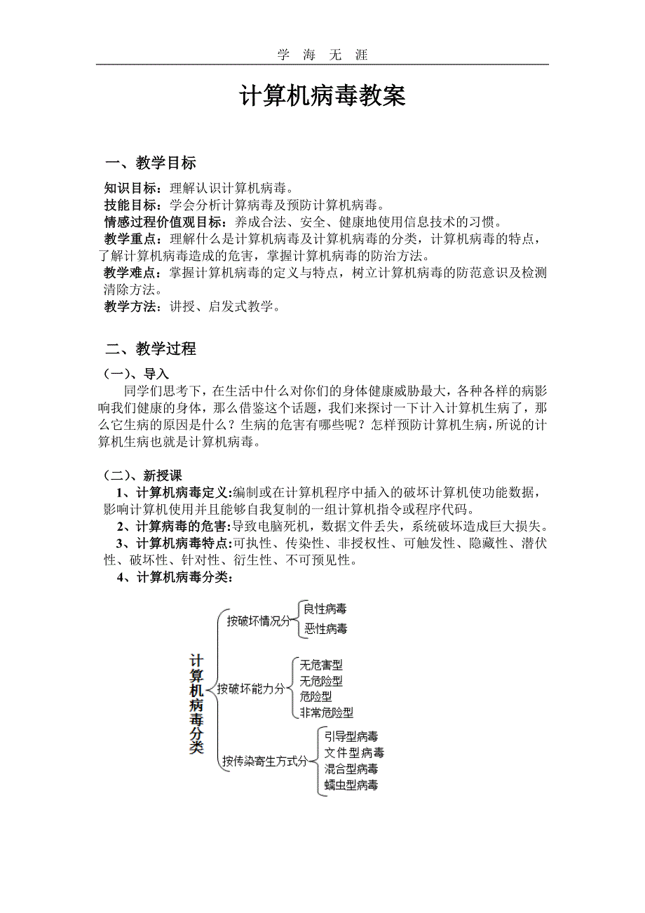 2020年计算机病毒教案（一）_第1页