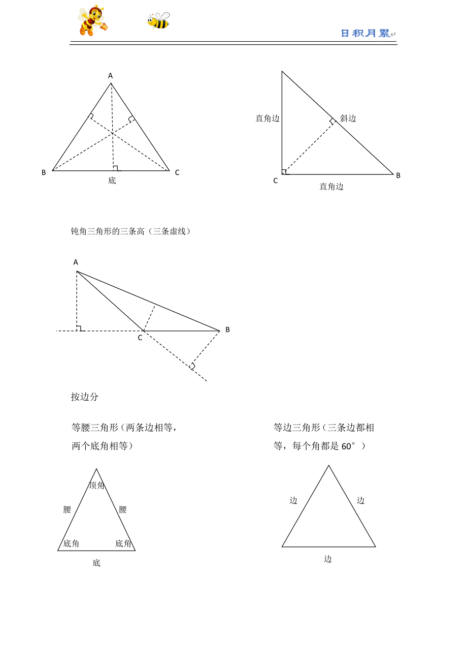 部编-人教四下数学辅教资料---三角形知识点总结（1）_第2页