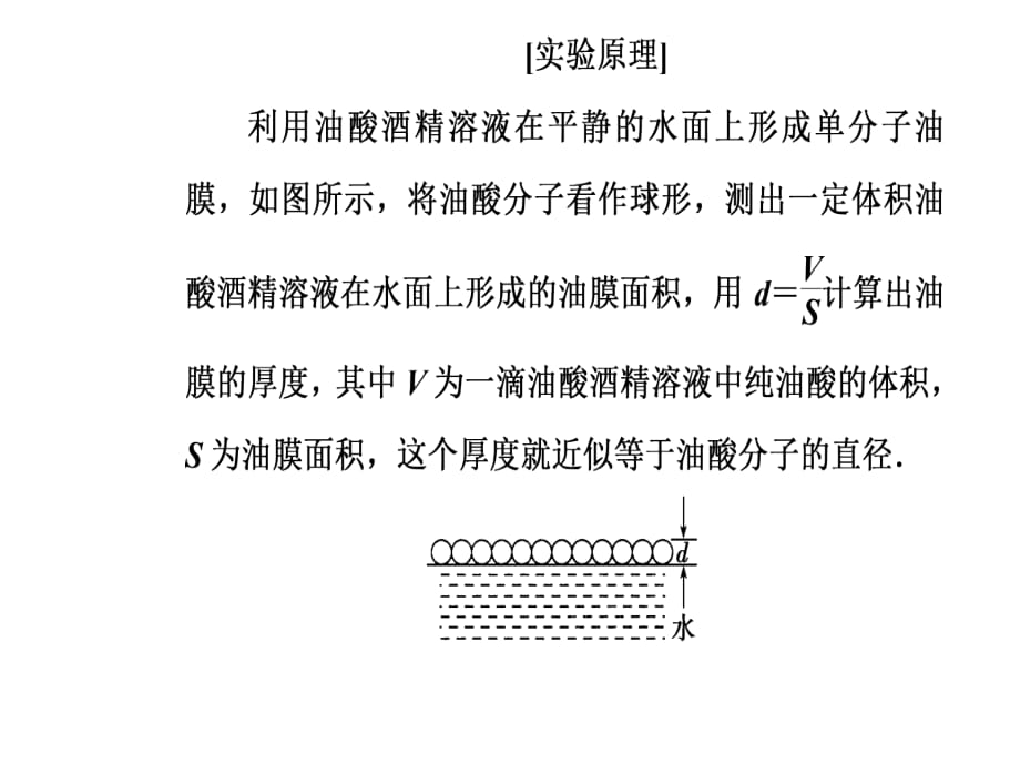 高三物理第一轮复习课件第十三章第四讲实验十三用油膜法估测分子的大小_第4页