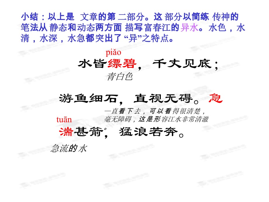 [名校联盟]吉林省伊通县实验中学八年级语文下册《与朱元思书》课件_第5页