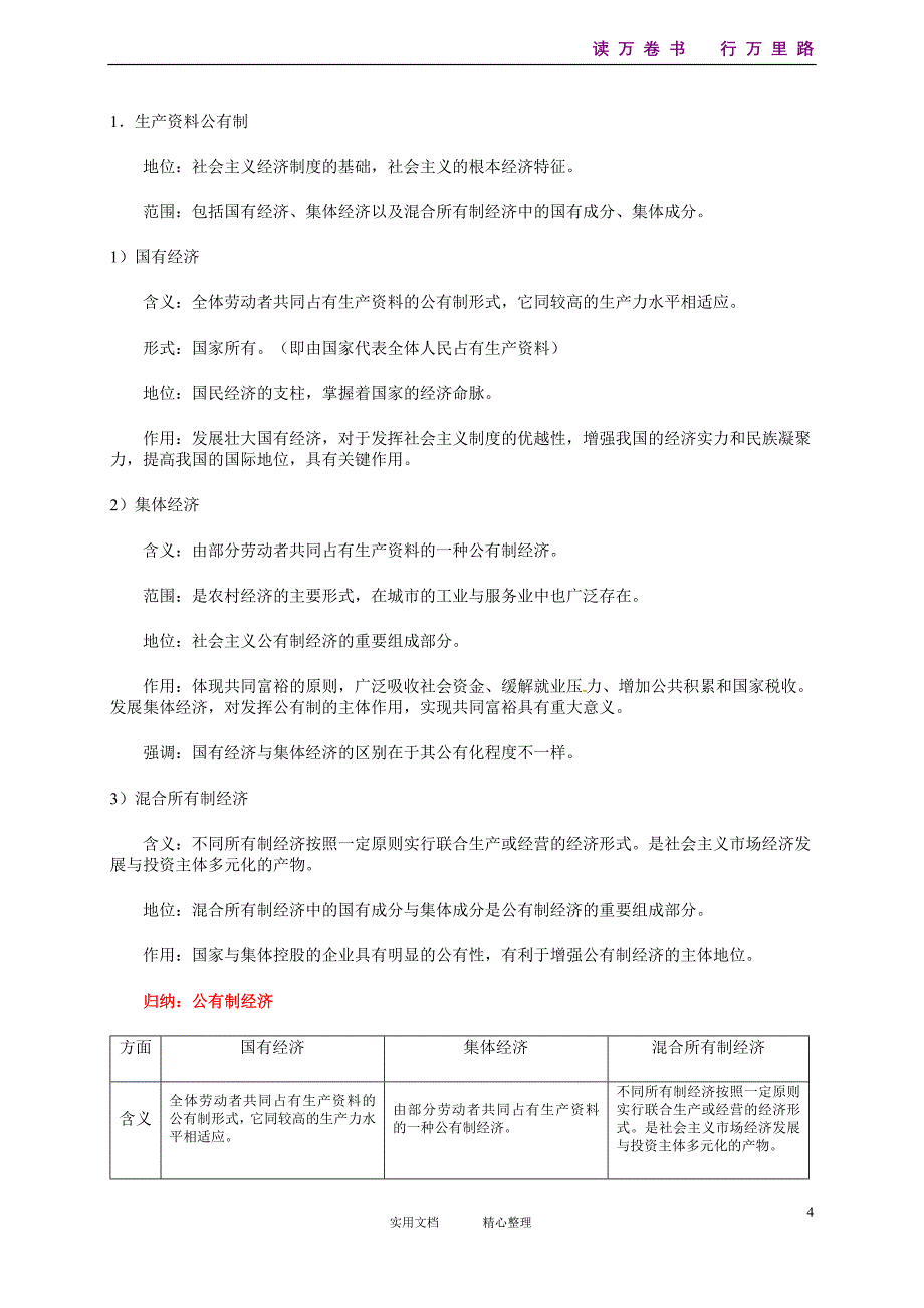 政治：专题二生产、劳动与经营_复习教案（新人教版必修1）_第4页