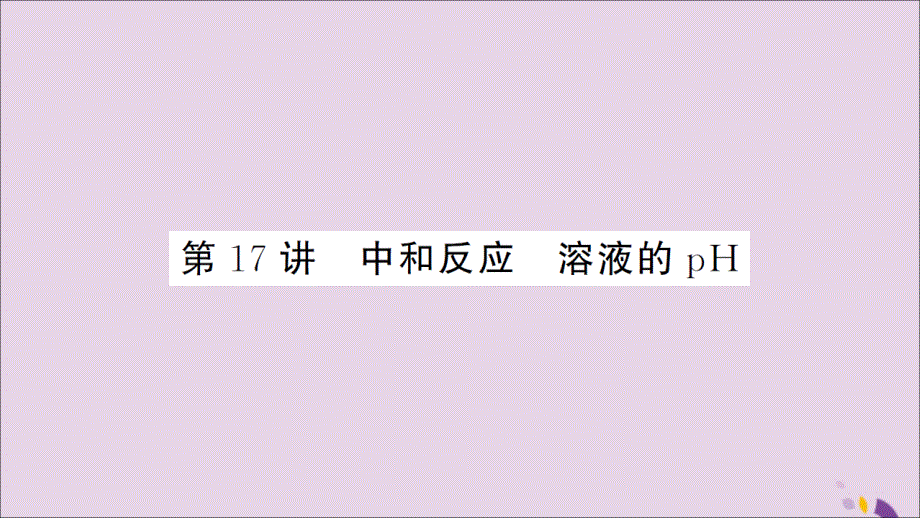 湖北省中考化学一轮复习第十单元第17讲中和反应溶液的pH课件_第1页