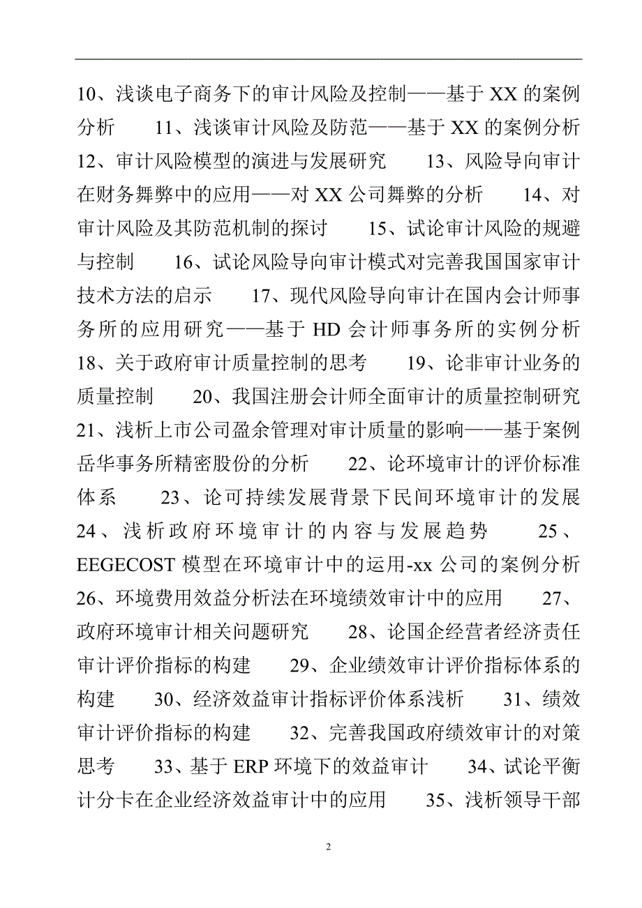 2016年优秀审计硕士论文题目参考.doc_第3页