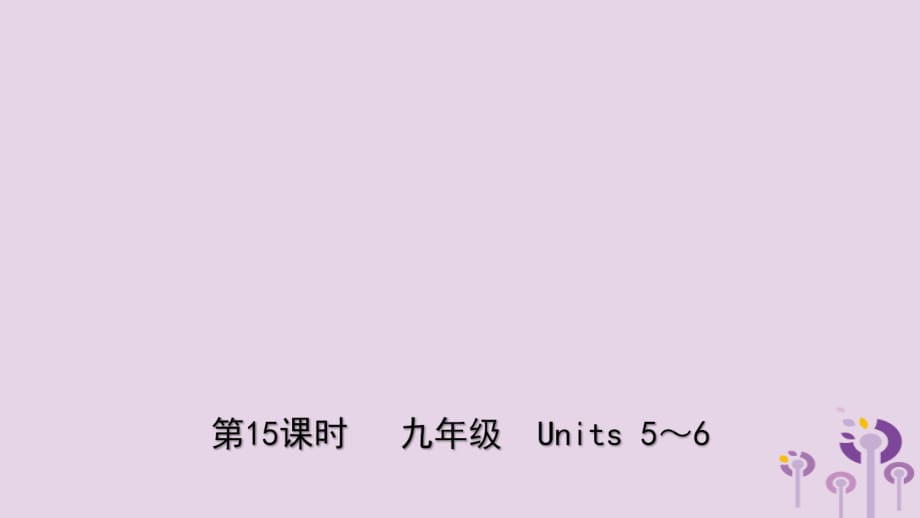 福建省厦门市中考英语总复习第15课时九全Units5_6课件_第1页