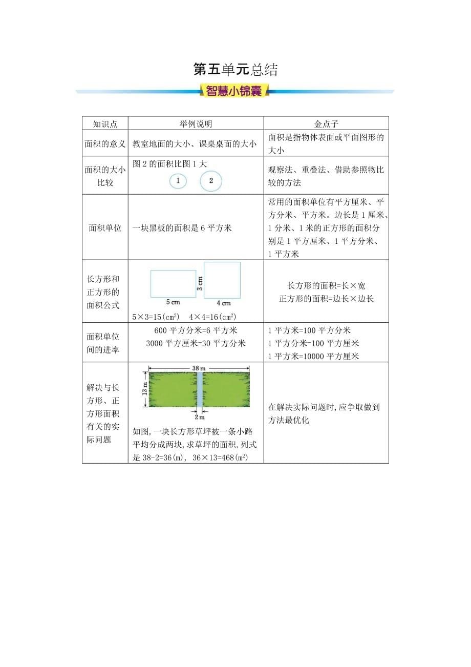 人教版小学数学三年级下册期末复习知识清单（总）_第5页