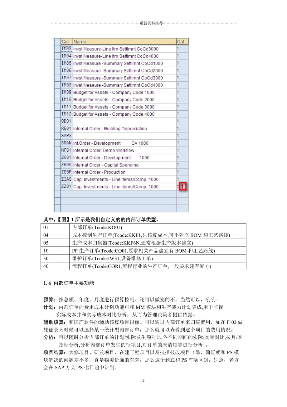 SAP internal order (内部订单)精编版_第2页