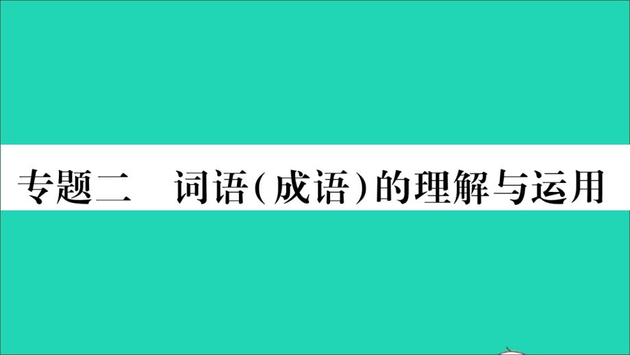 湖南省中考语文第1部分积累与运用专题2词语成语的理解与运用课件_第1页