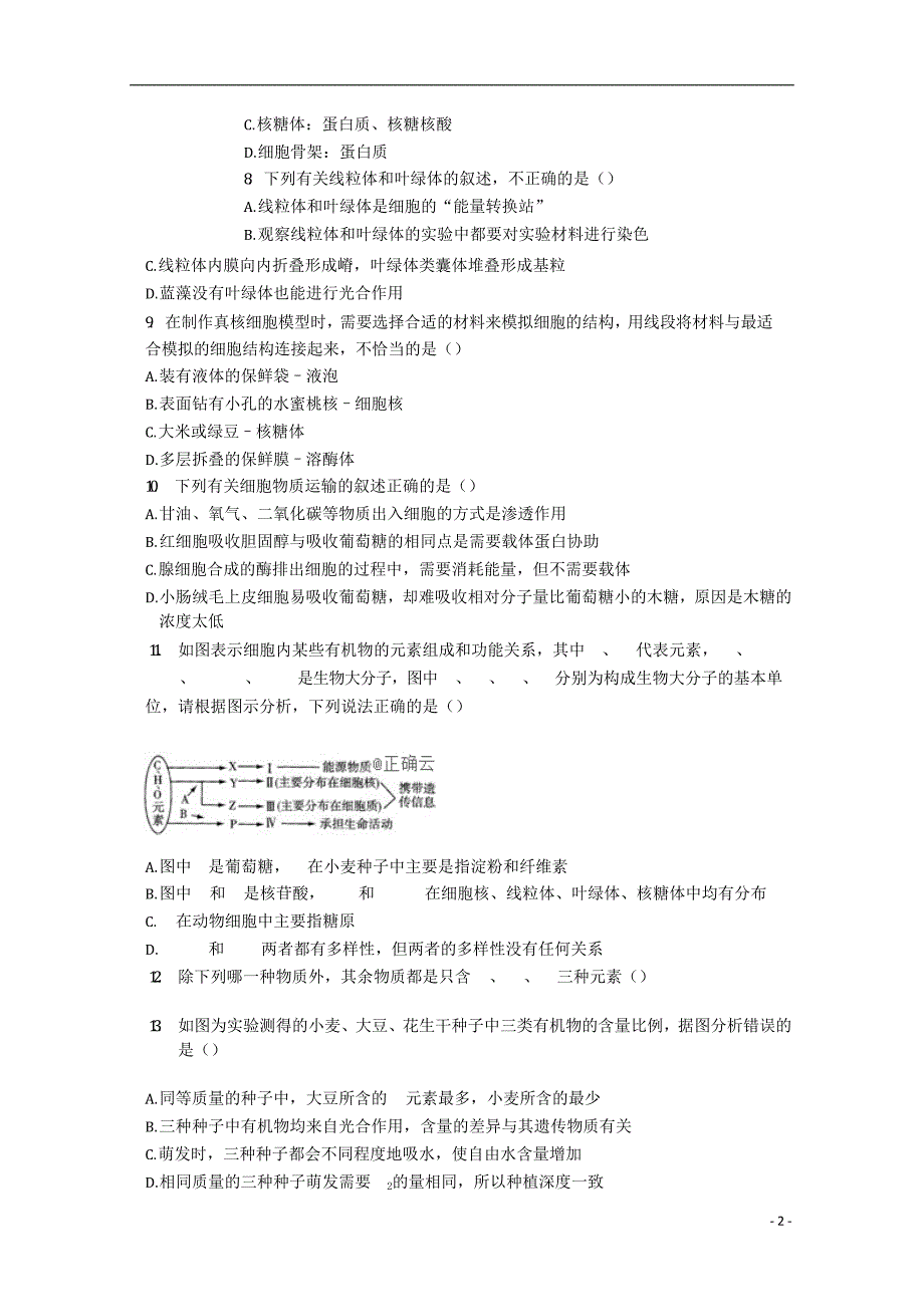 甘肃玉门一中高一生物月考 1.doc_第2页