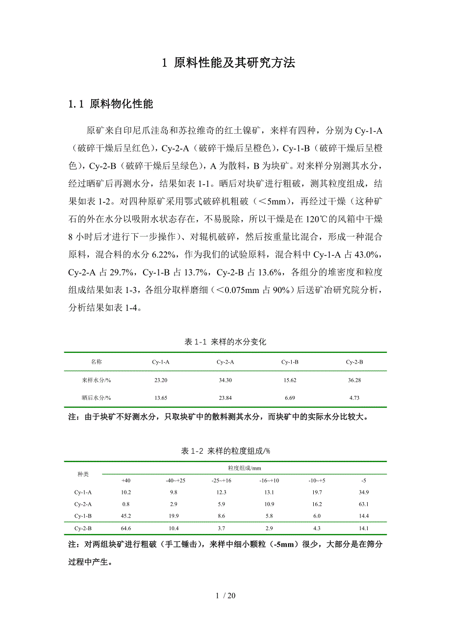 印尼红土镍矿的探索性试验报告_第1页