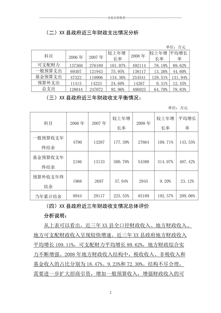 XX县地方财力评价报告(案例)精编版_第2页