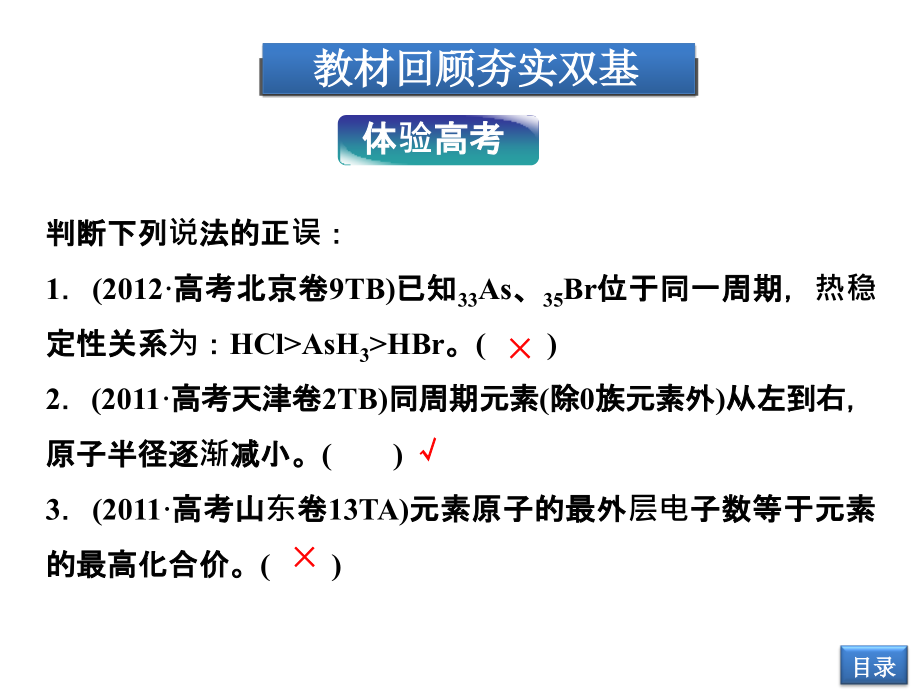 高考一轮复习备考课件(新课标通用)元素周期表和元素周期律(52张幻灯片)备课讲稿_第4页