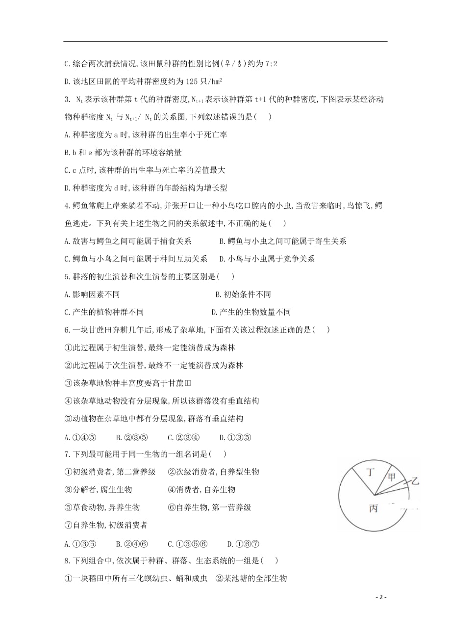 重庆市育仁中学高一生物10月月考试题（无答案）_第2页