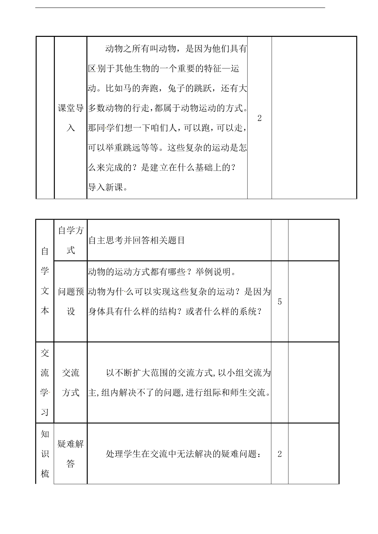 山东滨州邹平实验中学七级生物动物的运动教案1 .doc_第2页