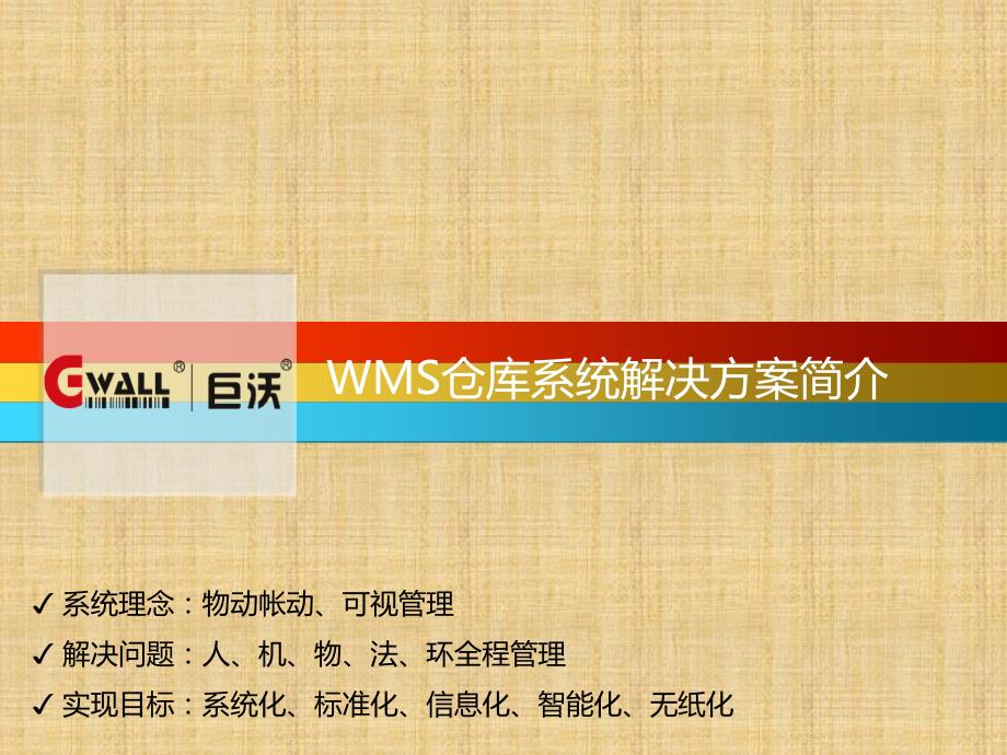 巨沃——电商WMS仓储解决方案精编版课件_第1页