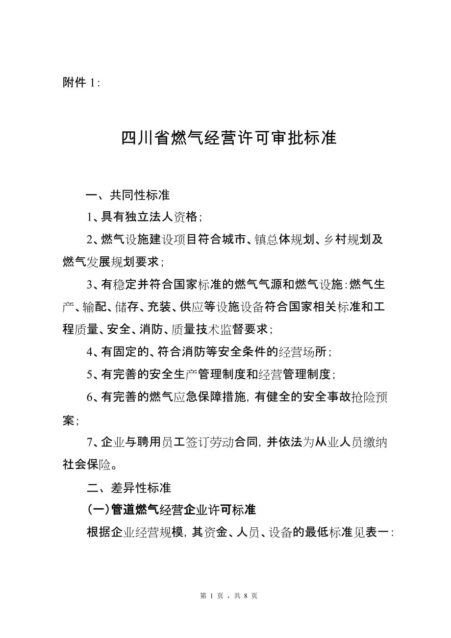 四川省燃气经营许可审批标准_第1页