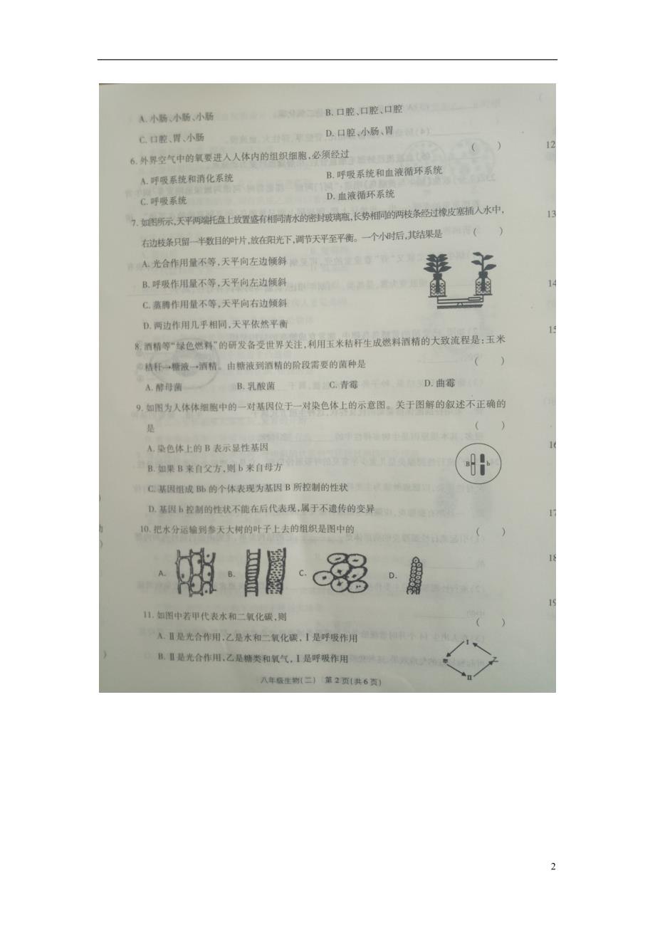 河南中考生物中招模拟二.doc_第2页