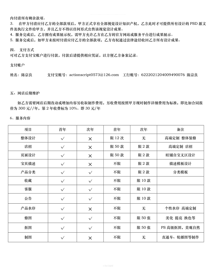 淘宝网店装修合同或协议书律师整理_第3页