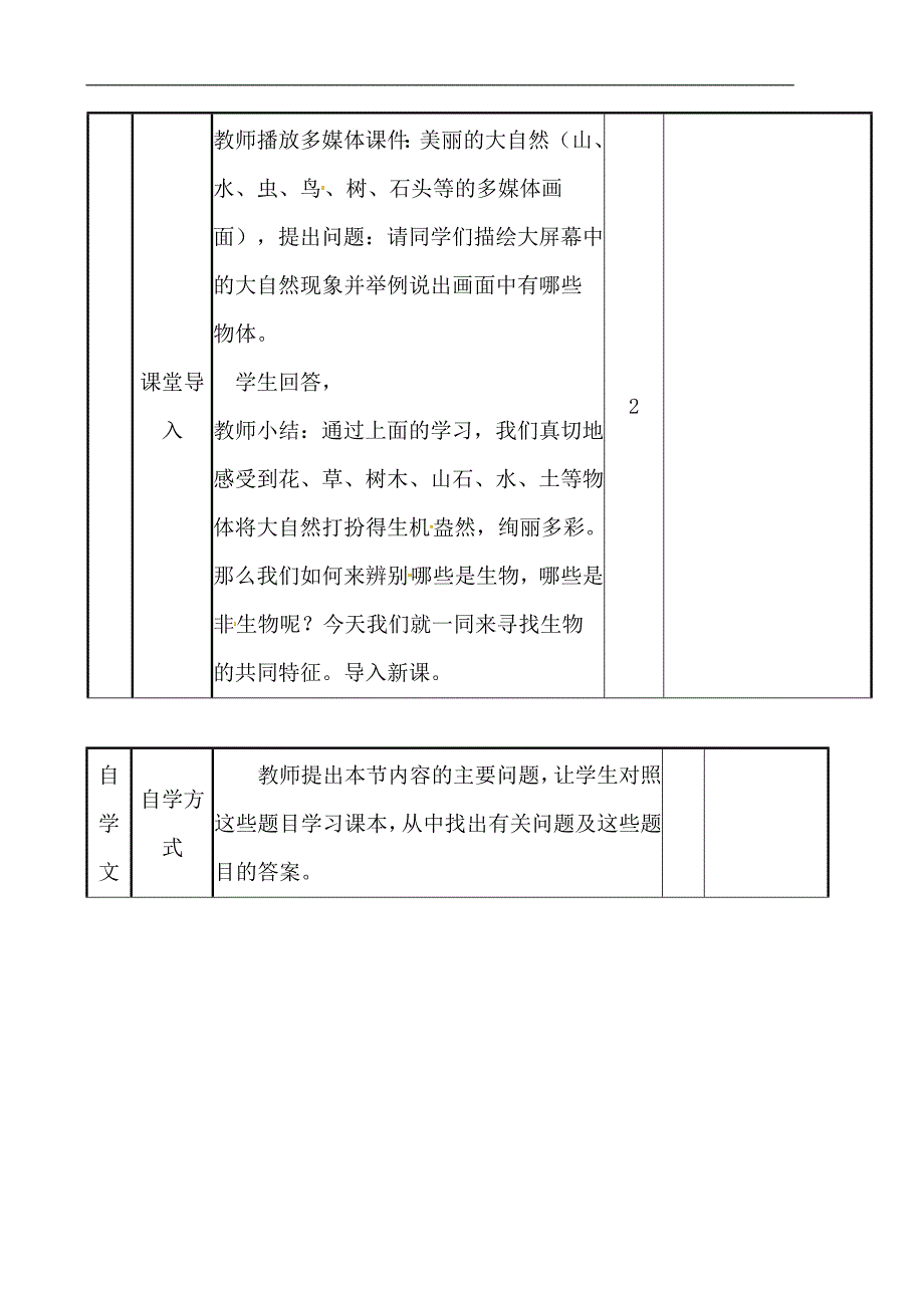 山东滨州邹平实验中学七级生物生物的基本特征教案 .doc_第2页