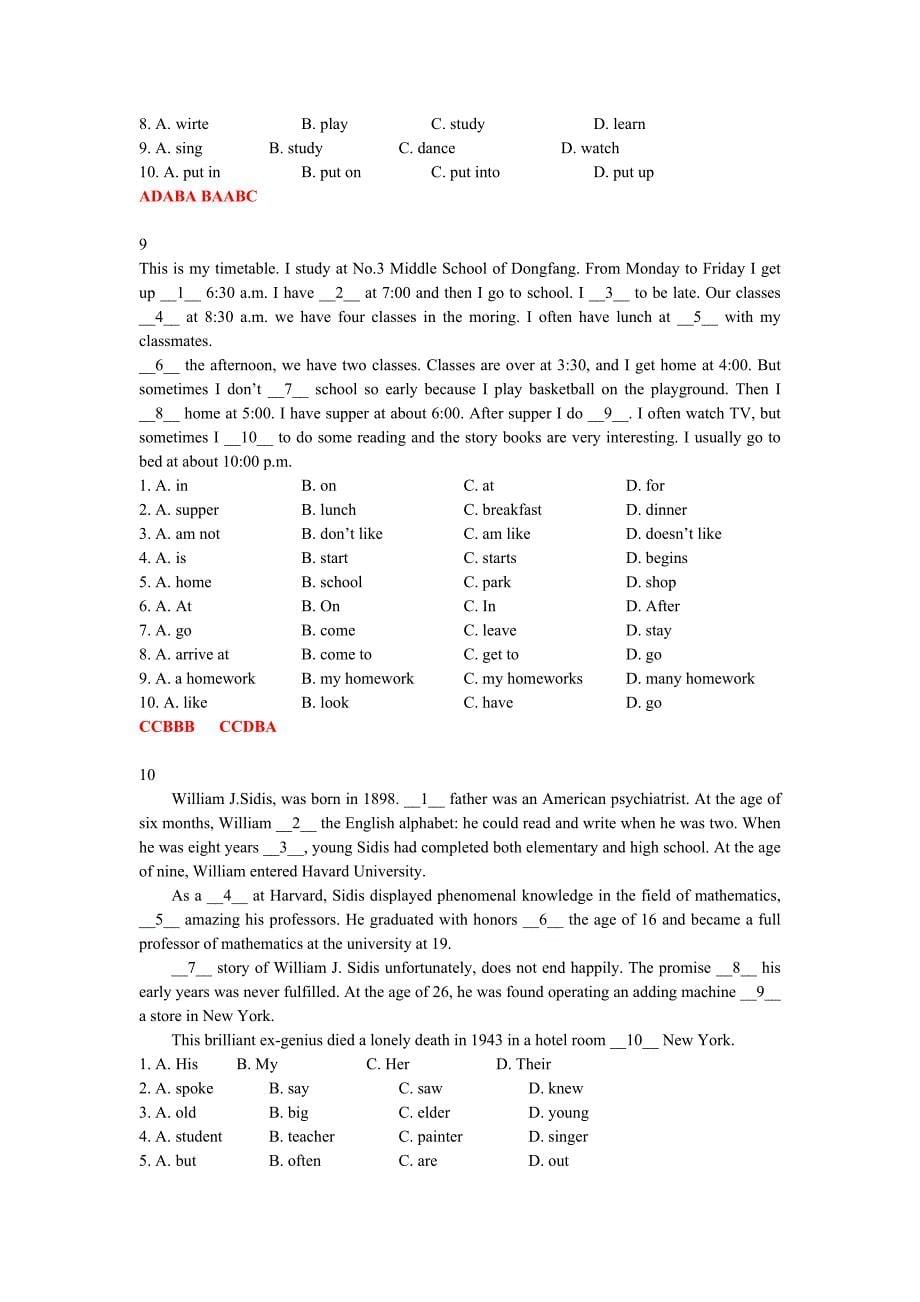 2011最新-电大-英语-完形填空-含新增题_第5页